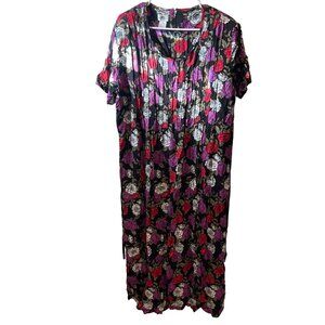 Vintage JBS Ltd Floral‎ Pleated Midi Dress Size 18
